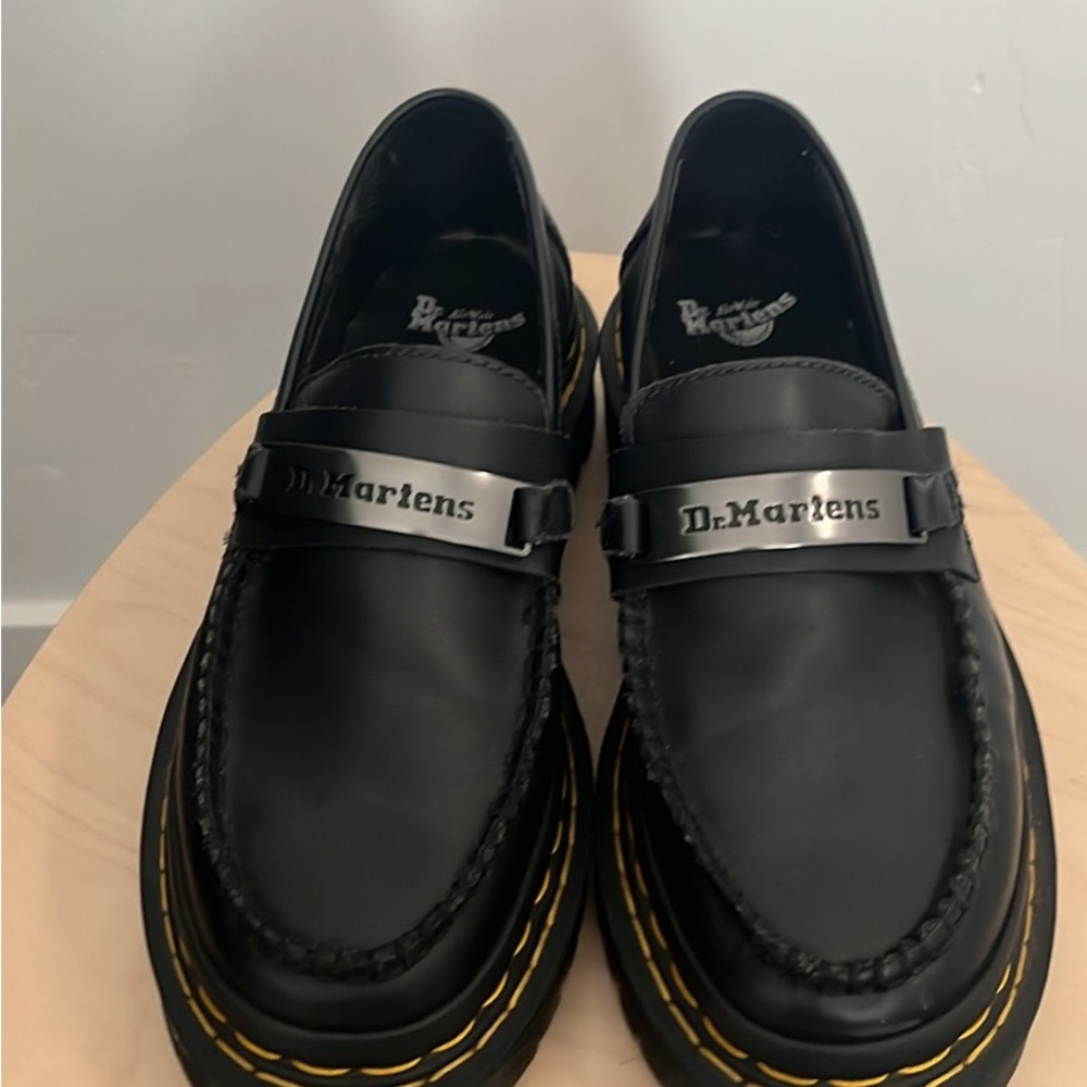 Dr. Martens Black Chunky Loafers with Platform Sole